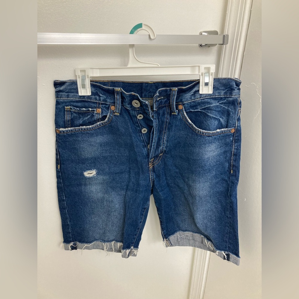 Distressed Denim Shorts